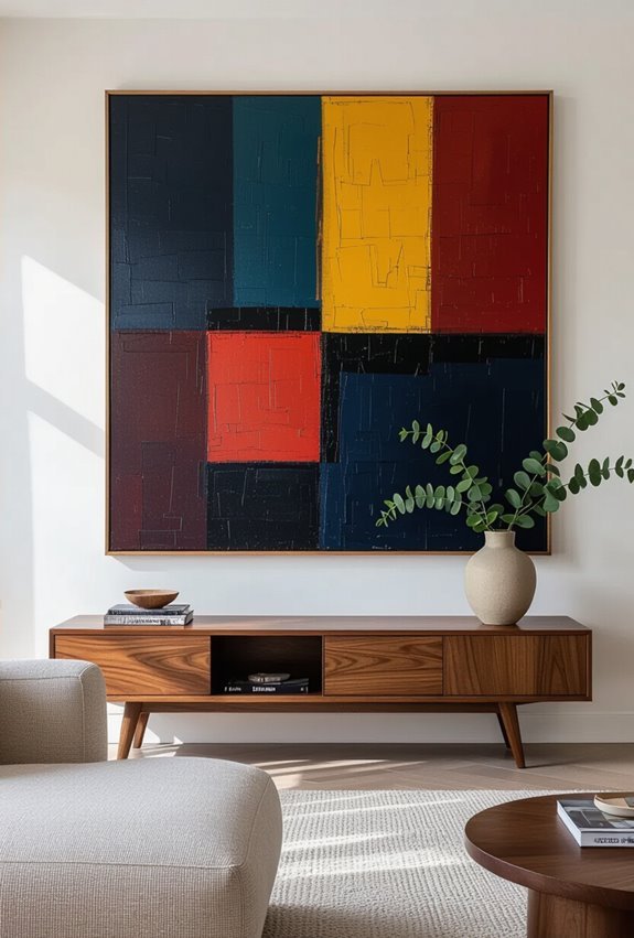 large artwork anchors room