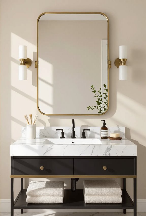 large beveled antique brass