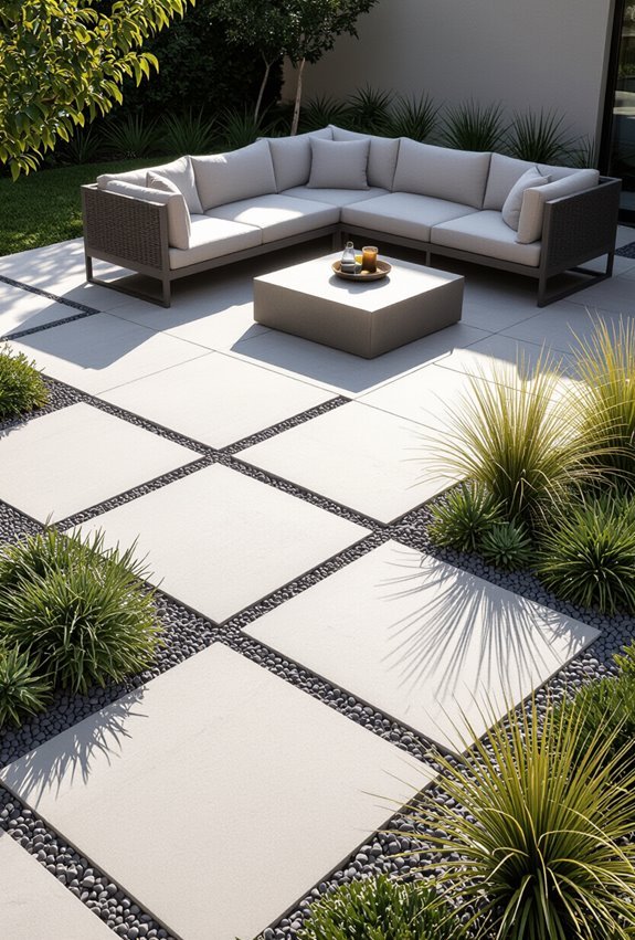 large format concrete paver patio
