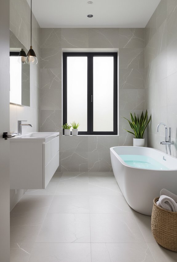 large format polished porcelain tiles