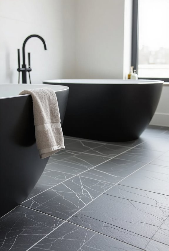 large format slate gray tiles