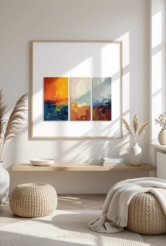 large matted trio display