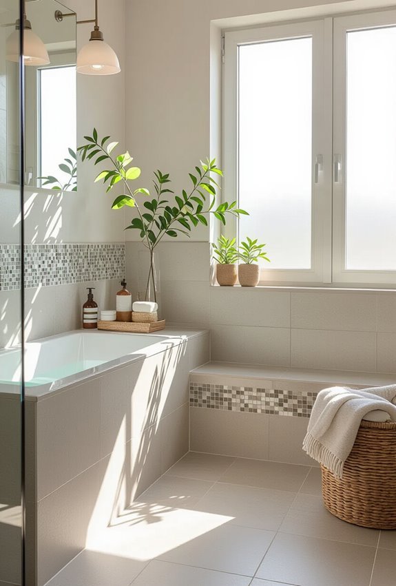 large tiles accented mosaic