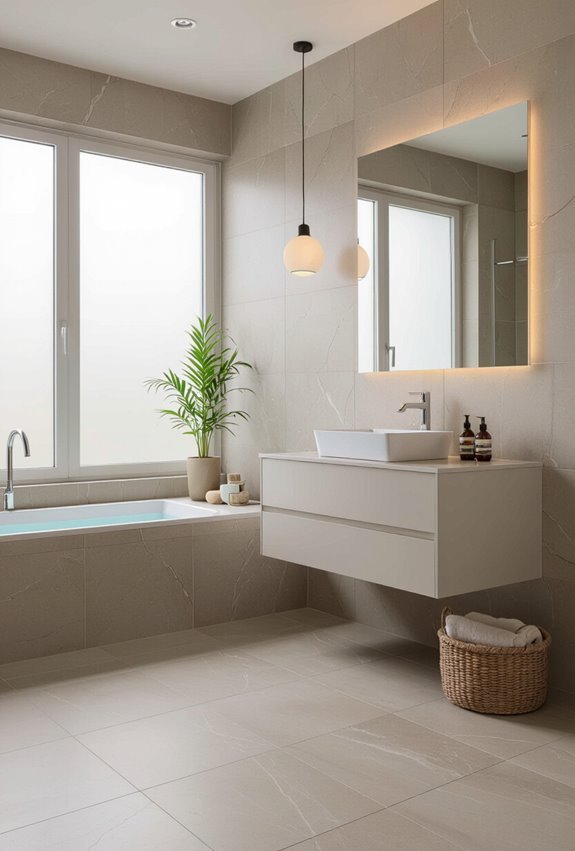 large tiles amplify space