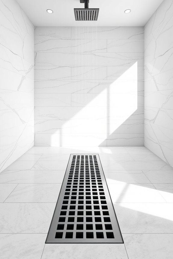 large tiles improve drainage