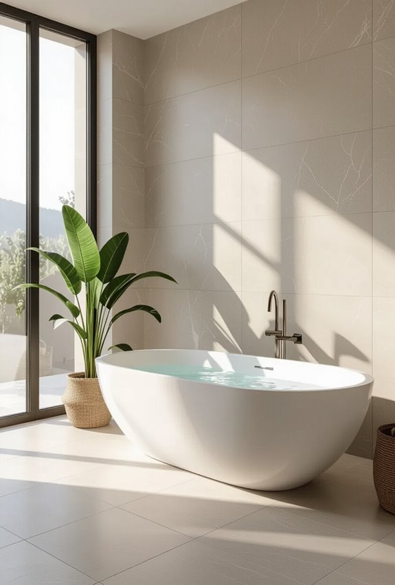 large tiles mindful drain placement