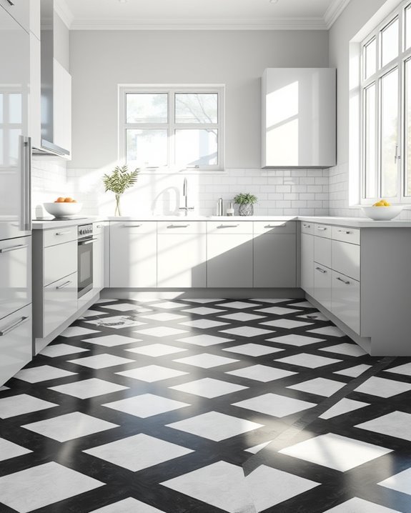 lattice pattern kitchen flooring