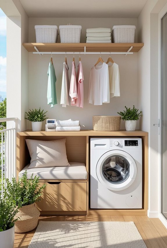 laundry bench with storage