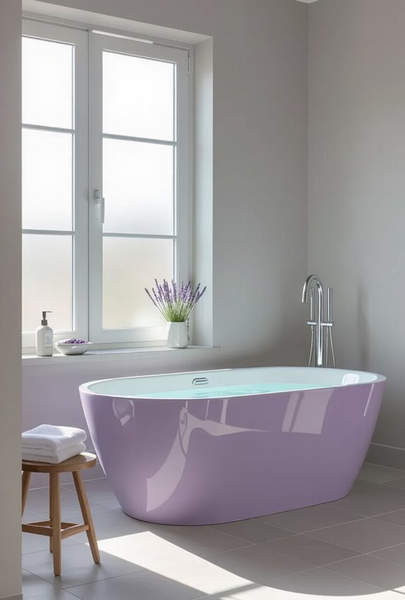 lavender lined calming bathroom retreat