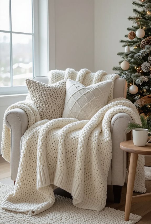 layer textured fabrics cozy