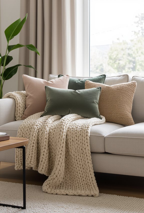 layer varied textured fabrics