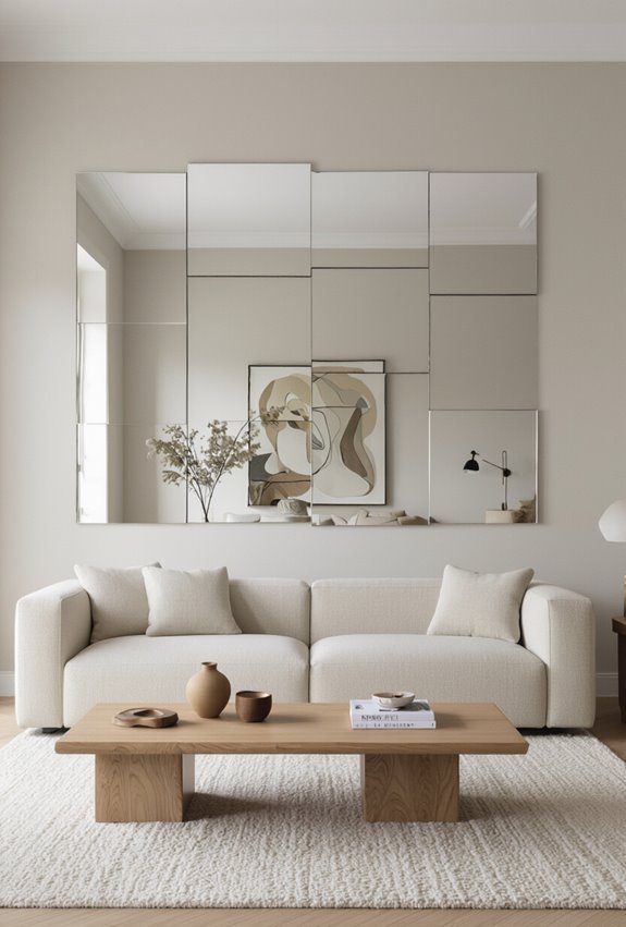 layered angled mirrors create depth