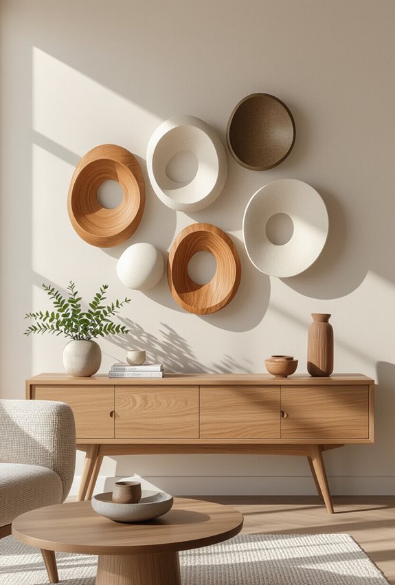 layered asymmetric sculptural wall display