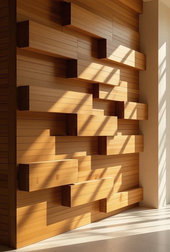 layered bamboo acoustic strips