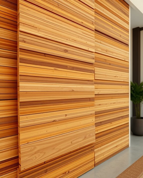 layered bamboo wall design