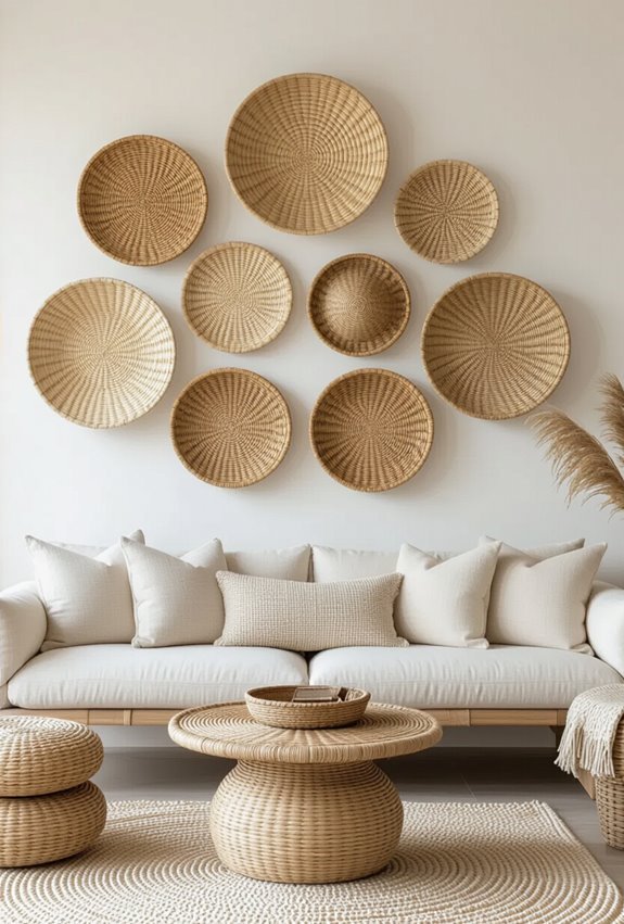 layered baskets for visual interest