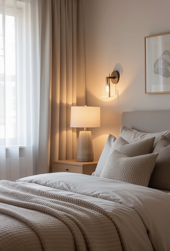 layered bedside lamps and sconces