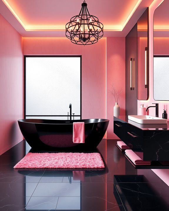 layered black and pink lighting