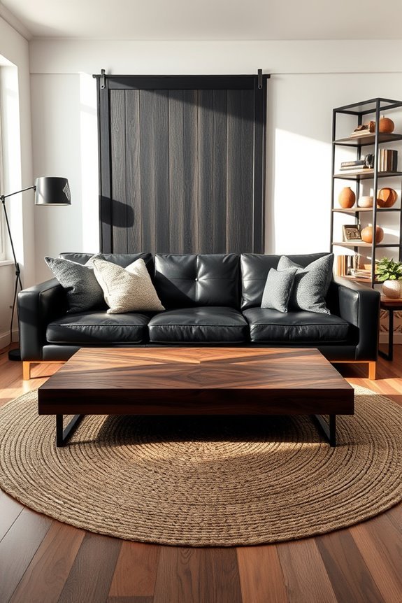 layered black and wood