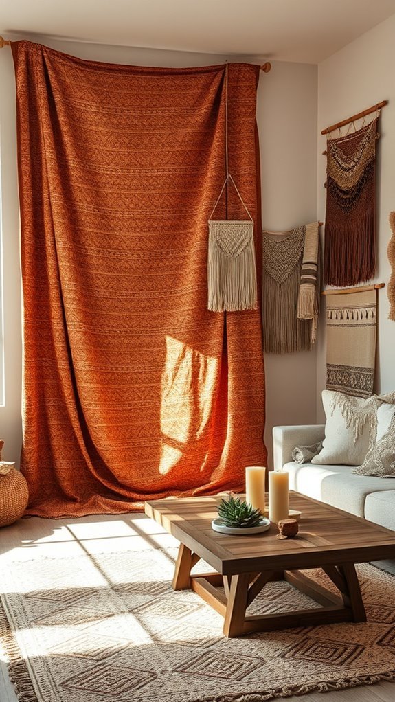 layered boho fabric art