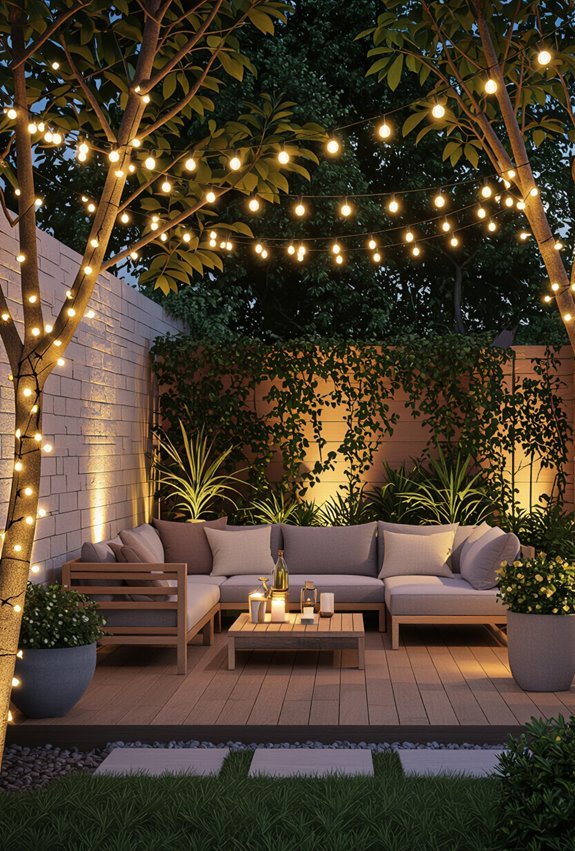 layered cafe lights spotlighting features