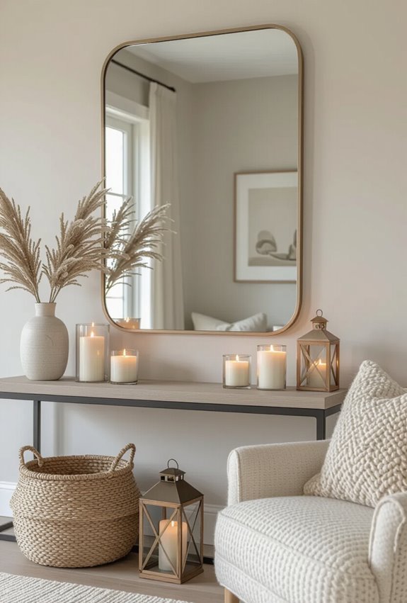 layered candles and lanterns