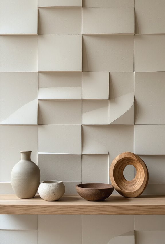 layered cement creates dimensional surfaces