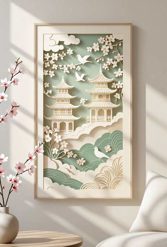 layered chinoiserie paper dioramas