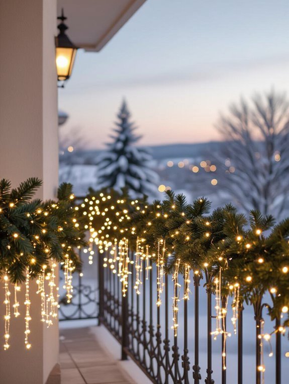 layered christmas light display