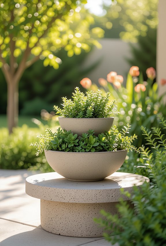 layered contrasting foliage textures