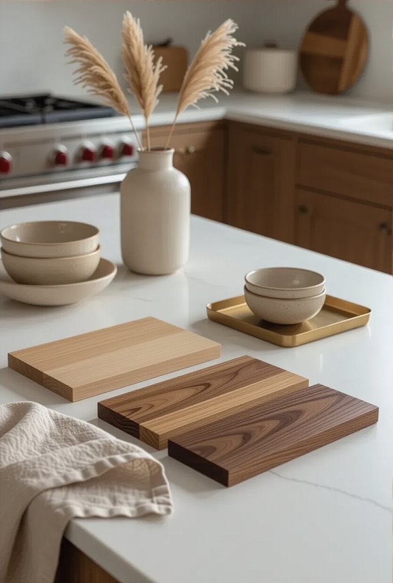 layered contrasting wood tones
