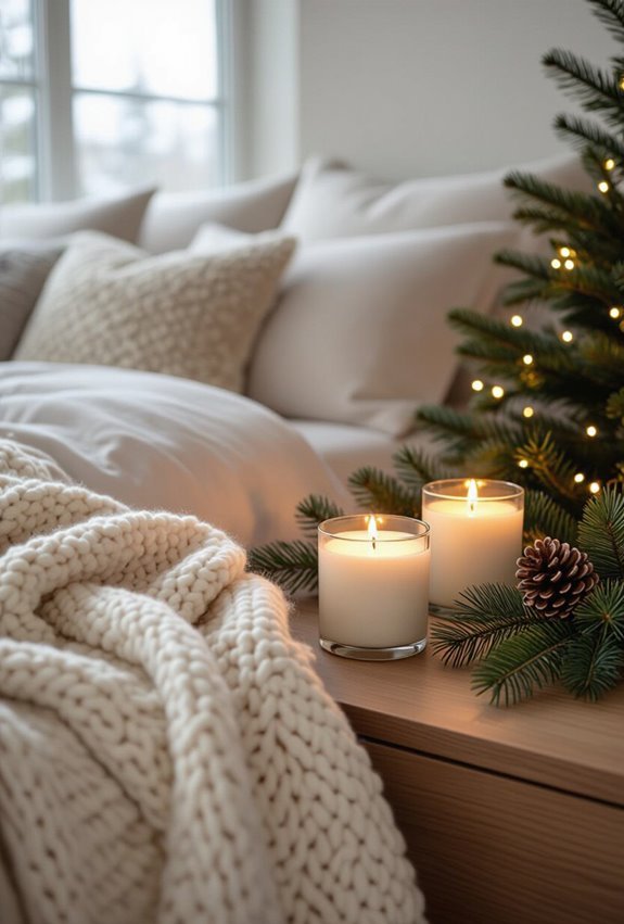layered cozy holiday candle scents