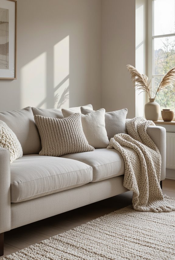layered cozy seasonal textiles