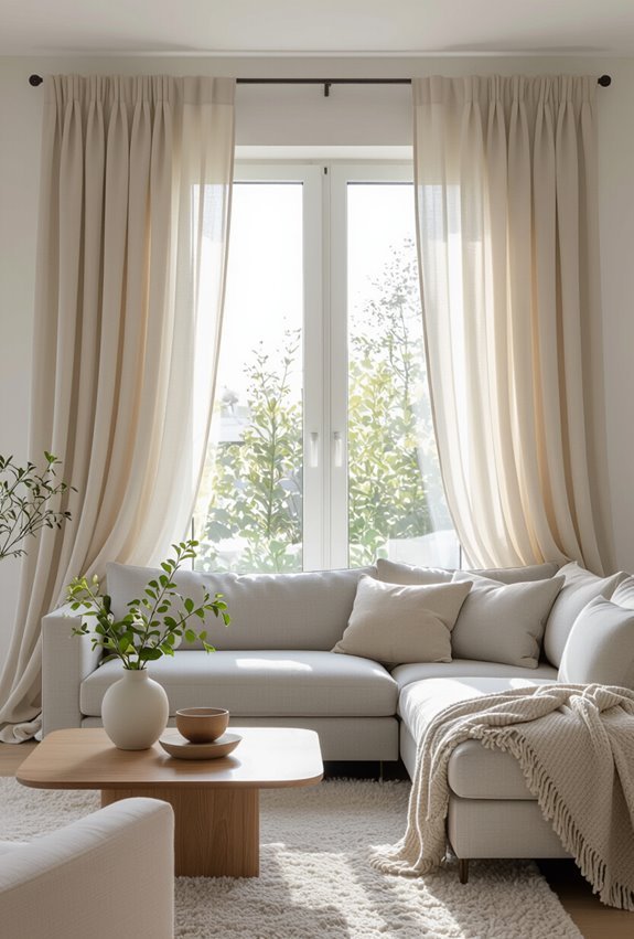 layered curtains add warmth