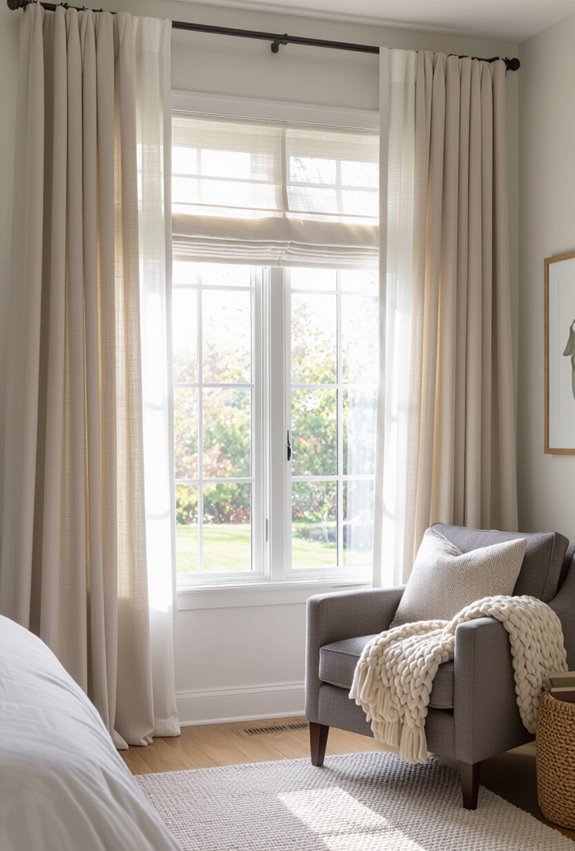 layered curtains for warmth