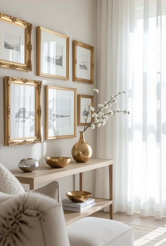 layered gold and silver frames