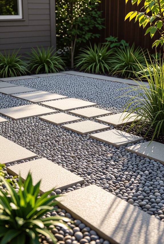 layered gravel for depth