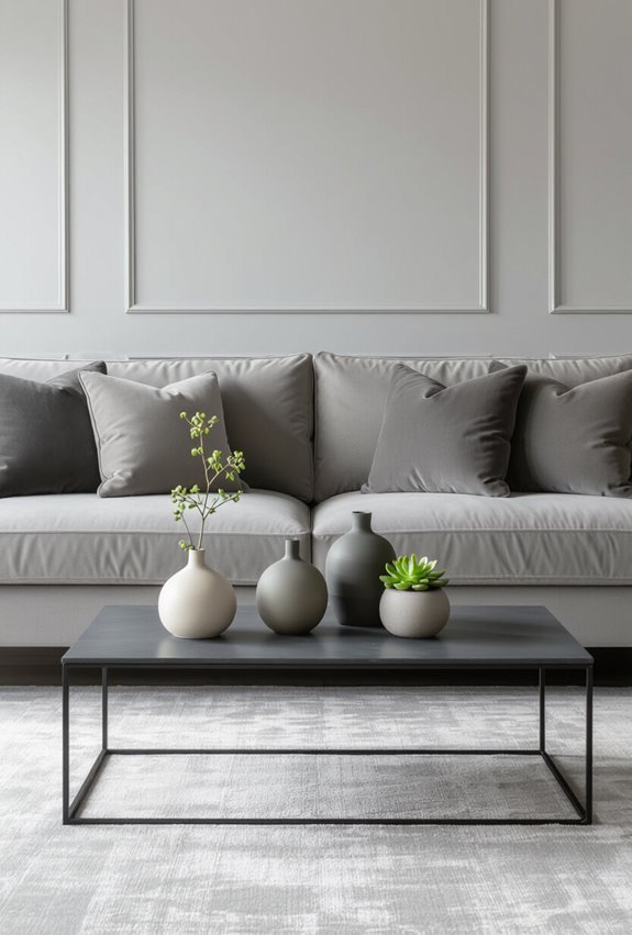 layered grays with charcoal accents