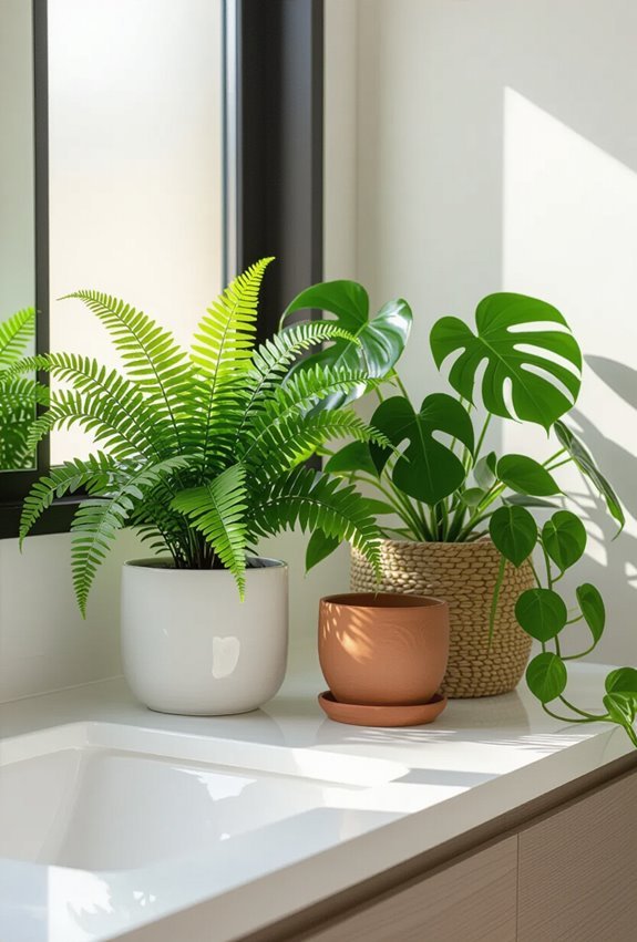 layered humidity loving plant display