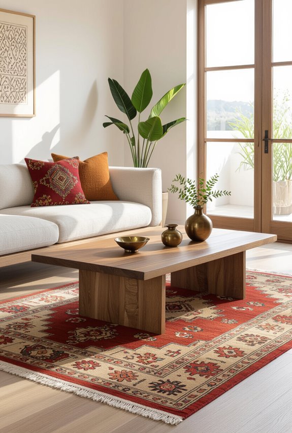layered indian rugs enrich
