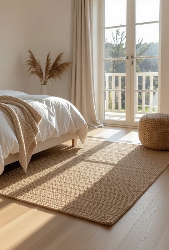 layered jute and sheepskin textures