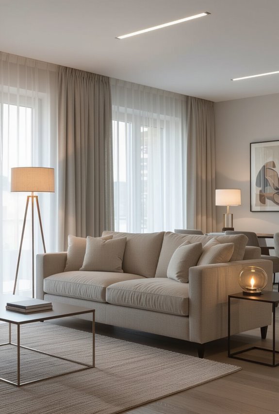 layered lighting with dimmers