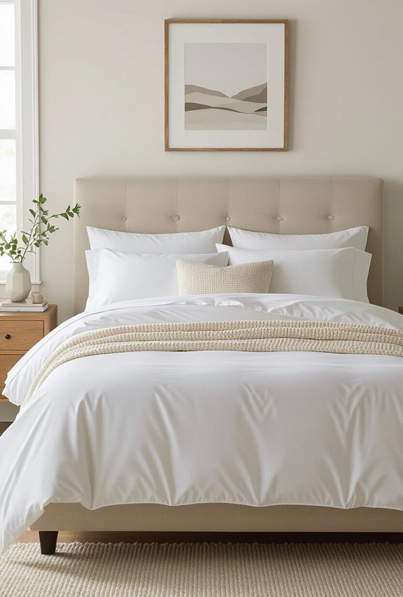 layered linen bedding minimalist accents