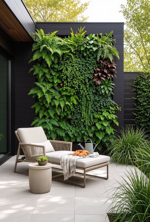 layered low maintenance vertical greenery