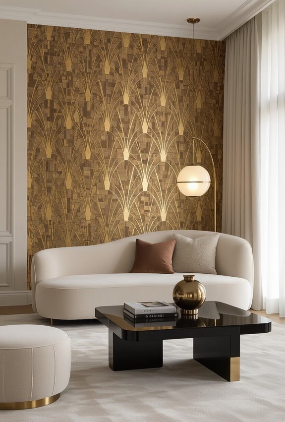 layered metallic textured wallpapers
