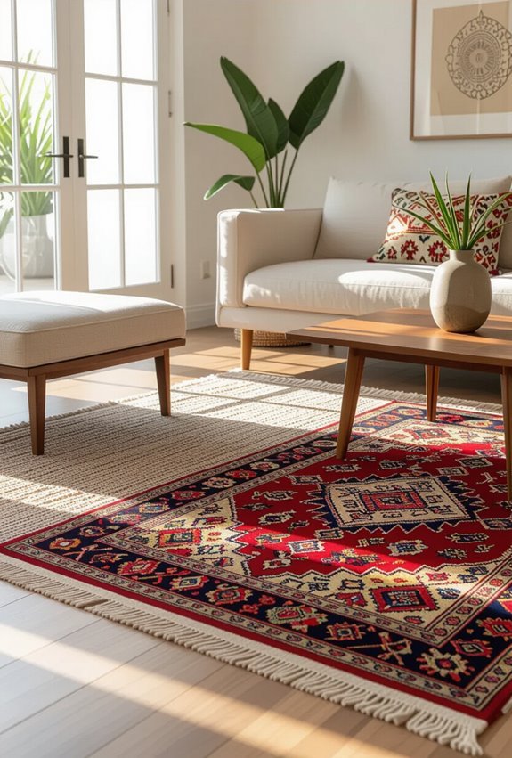 layered middle eastern rugs