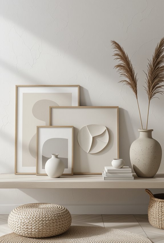 layered minimalism measured restrained contrast