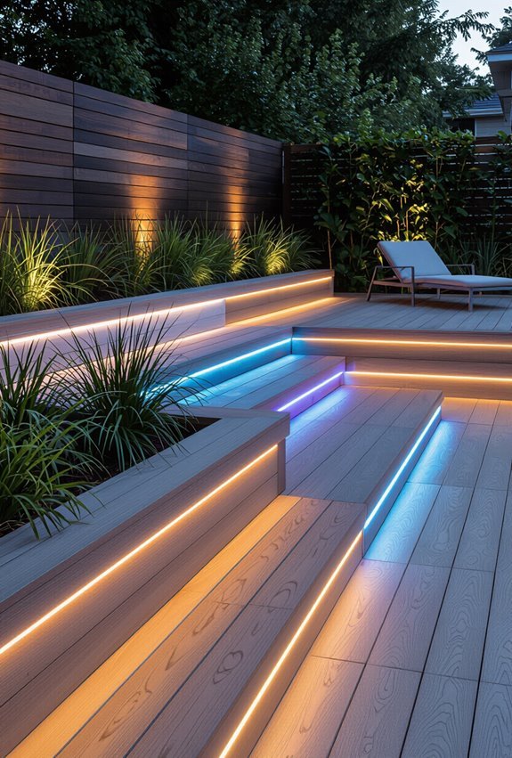layered multicolor led yard effects