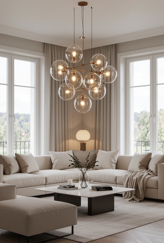 layered pendant dimmable lighting