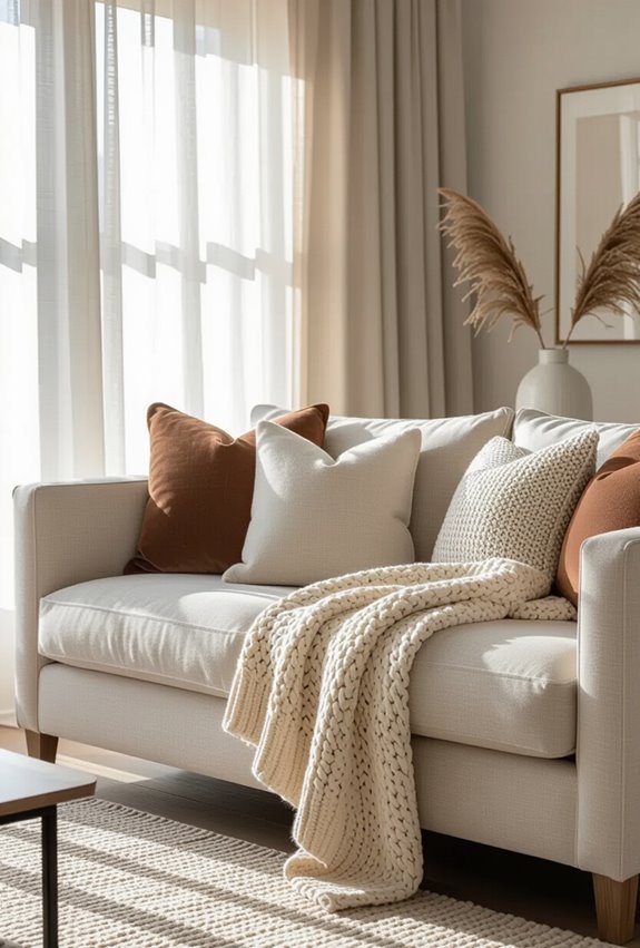 layered pillows and blankets